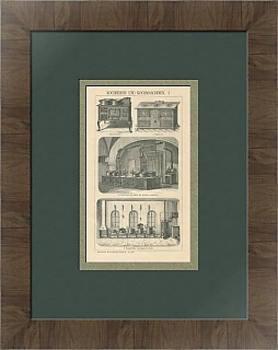 Антикварная гравюра "Кухонные плиты"