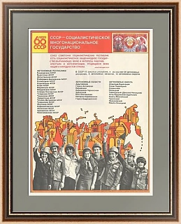 "СССР- социалистическое многонациональное государство" - оригинальный плакат