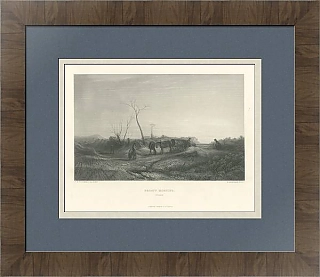 «Морозное утро. Восход» - английская оригинальная гравюра