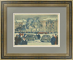 "Зимний день" - советская автолитография - оригинал