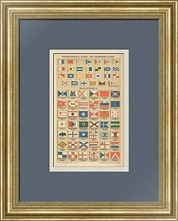 "Международные сигнальные и судоходные флаги" - редкая хромолитография