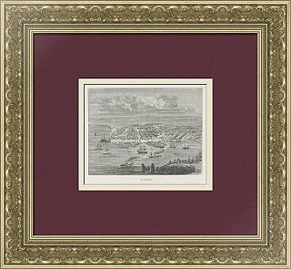 "Одесса" - антикварная оригинальная гравюра