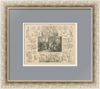 Редкая гравюра "Древнегреческие воздушные боги или ветры"