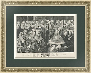Антикварная гравюра "Судьи Ее Величества в Ирландии" - The Graphic - 1891
