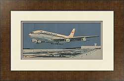 "Ил-86. Аэрофлот" - линогравюра СССР - редкий экземпляр - вип подарок