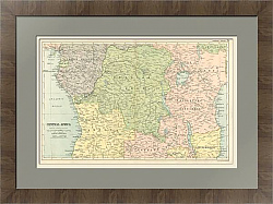 "Центральная Африка" - антикварная карта