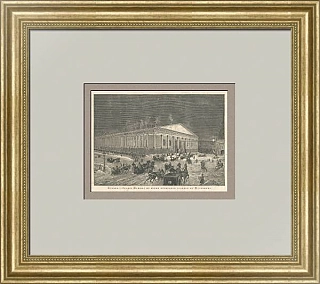 "Манеж. Гулянья. Масленица" - редкая антикварная гравюра