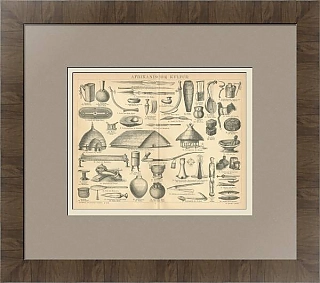 Антикварная гравюра "Африканская культура"