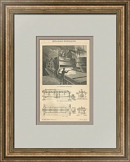 "Зеркальное производство" - оригинальная антикварная гравюра