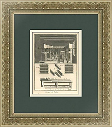 "Табачное производство" - редкая антикварная гравюра