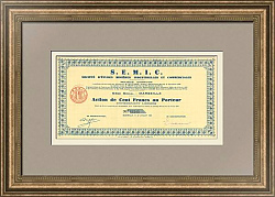 Акция горнодобывающей компании S.E.M.I.C. (Société d’Études Minières Industrielles et Commerciales)