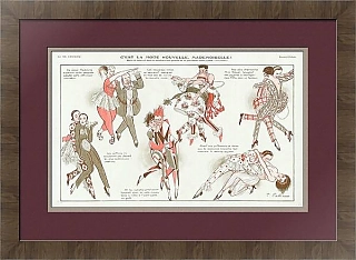 "Причуды моды" - Подлинный лист из французского журнала La Vie Parisienne