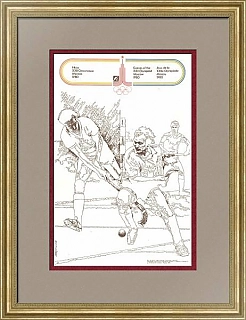 Олимпийский плакат "Хоккей на траве", Москва 80