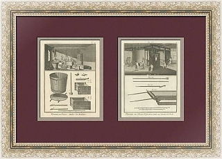 "Производство стекла" - редкие антикварные гравюры