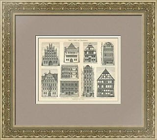 "Готика и Ренессанс" - антикварная гравюра