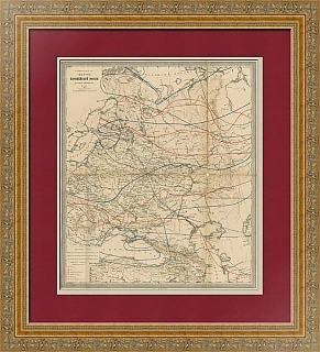 Климатическая карта Европейской России - антикварный оригинал