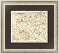 "Санкт-Петербург, Псков, Прибалтика" - антикварная редкая карта