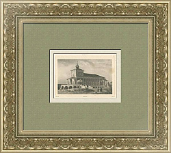 Редкая гравюра "Трапезный храм Троице-Сергиевой лавры"