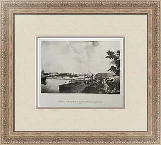 Редкая фотогравюра "Вид Краснохолмского моста"