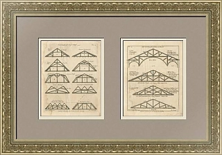 Антикварные гравюры "Крыши"
