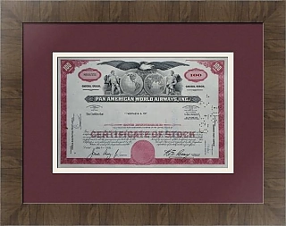 Акция (оригинал) Pan American world airways, inc. Панамериканские международные авиалинии.