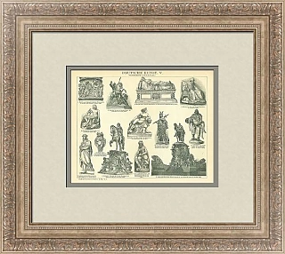 Антикварная гравюра "Немецкое искусство"