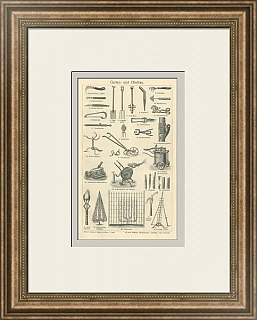 Антикварная гравюра "Садоводство"