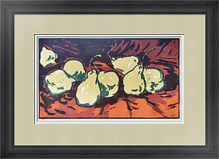 Оригинальная линогравюра "Груши"