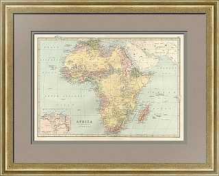 Карта Африки - антикварный экземпляр