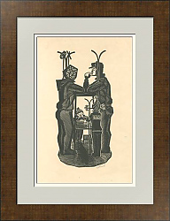 Винтажная линогравюра "Лыжники" - эксклюзивный подарок