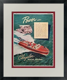 Оригинальная рекламная иллюстрация журнала Esquier. Craysler marine engines.