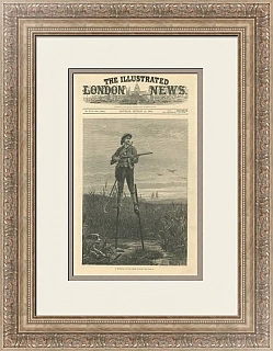 "Охота на ходулях" - редкая английская гравюра