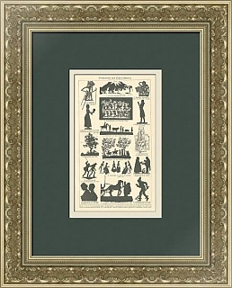 Антикварная литография "Силуэтная миниатюра"