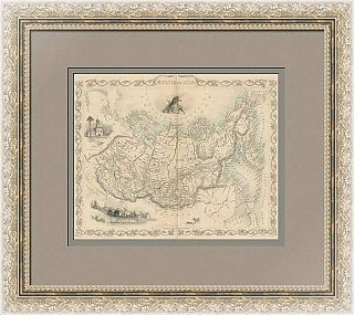 "Россия в Азии" - антикварная карта - вип подарок