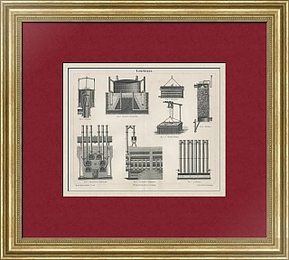 "Светильный газ" - антикварная немецкая гравюра