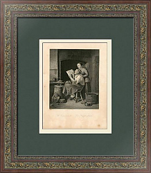 "Медный мастер" - антикварная гравюра