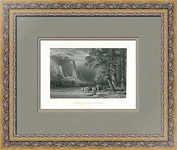 Антикварная гравюра "Привал в долине. Южная Америка"