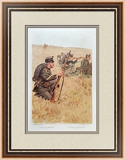 Антикварная литография. Унтер офицер. Армия Швейцарии