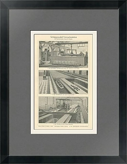 "Гидродинамические испытания судов" - антикварная гравюра