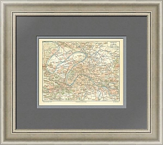 Оригинальная антикварная Карта Парижа