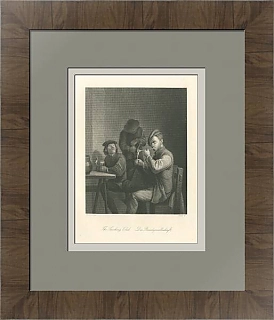 "Курительный клуб" - антикварная гравюра