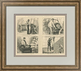 "Изготовление телеграфного кабеля" - редкая оригинальная гравюра