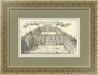 "Тюрьма Брайдуэлл в Лондоне" - антикварная гравюра