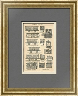 "Санитарные вагоны" - редкая антикварная гарвюра