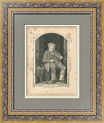 "Скрипач" - антикварная гравюра - оригинальный подарок