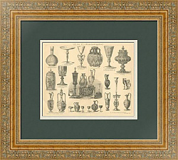 "Художественное стекло" - редкая антикварная гравюра