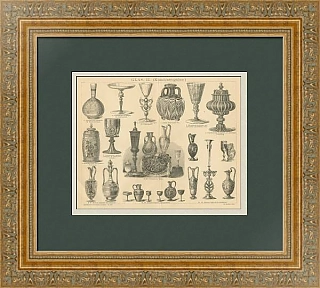 "Художественное стекло" - редкая антикварная гравюра