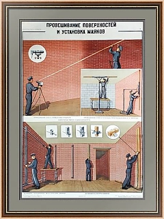Оригинальный советский плакат "Штукатурные работы"