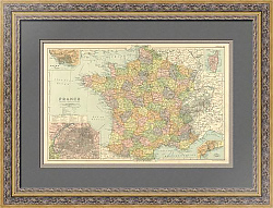 "Франция" - антикварная карта - оригинальный подарок