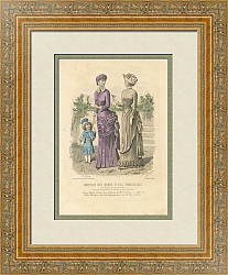 "Платья для загородных прогулок" - антикварная гравюра